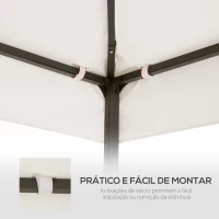 Outsunny Toldo de Substituição 4x3m para Pérgola de Jardim Cobertura de Substituição para Pérgola de 2 Níveis Respirável com 8 Orifícios de Drenagem para Pátio Exterior Bege(m-6)
