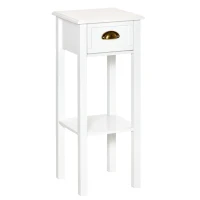 HOMCOM Table d'appoint style moderne 30x30x75 cm blanc(m-1)