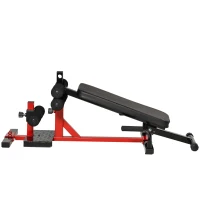 HOMCOM Máquina de sentadillas 3 en 1 Equipo para ejercicios abdominales y de espalda Bombas de sentadilla Banco reclinable ajustable en altura en 6 posiciones Acero 100 x 58 x 46 cm Rojo y negro(m-7)