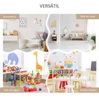 HOMCOM Estante de Madeira para Brinquedos com 3 Compartimentos 2 Cubos e Gaveta Móvel com 4 Rodas Estante para Livros Infantil para Dormitório Infantil Sala de Jogos 60x29,9x90cm Branco(m-7)