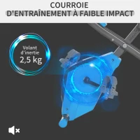 HOMCOM Bicicleta Estática Plegable con Altura y Resistencia Ajustables con Pantalla LCD y Asiento con Respaldo Peso máximo 120 Kg 97x51x115 cm Azul(m-4)