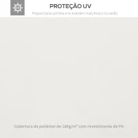 Outsunny Toldo de Substituição 4x3m para Pérgola de Jardim Cobertura de Substituição para Pérgola de 2 Níveis Respirável com 8 Orifícios de Drenagem para Pátio Exterior Bege(m-4)