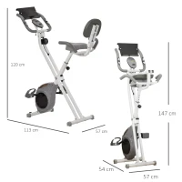 HOMCOM Bicicleta estática magnética con pantalla LCD y sillín ajustable 2 bandas de resistencia acero negro(m-3)