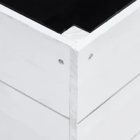 Outsunny Floreira com Treliça de Madeira Maciça com 4 Rodas Caixa de Plantio com Suporte para Plantas Trepadeiras e Malha Geotêxtil para Cultivos de Plantas Flores 76x30x155cm Branco(m-9)