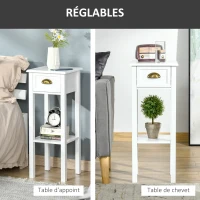 HOMCOM Table d'appoint style moderne 30x30x75 cm blanc(m-6)