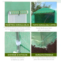 Outsunny Abri de Jardin Métallique 258x206x178 cm(m-4)