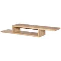 HOMCOM Mueble de TV Mesa Flotante para Televisión hasta 60 Pulgadas en la Pared con 2 Estantes Madera 152,4x29,8x21 cm Roble Claro(m-1)