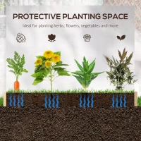 Outsunny Pat de gradina inaltat cu 3 niveluri din ratan sintetic fara fund pentru plante si legume, 120x120x40cm, gri(m-7)