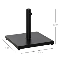 Outsunny Baza pentru Umbrela Patrata Greutate 18kg pentru Stalpi de Φ3/3.5/3.8, 45x45x39cm, Negru(m-3)