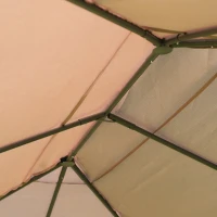 Outsunny Foișor de Grădină cu 6 Pereți Detașabili, Cadru Metalic și Țesătură din Poliester, 4x3x2,72 m, Bej(m-14)