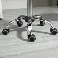 HOMCOM Set 2 scaune cu roti, tapitate si inaltime reglabila, Φ35.5x46-38cm(m-8)