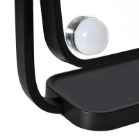HOMCOM Oglinda pentru make-up, cu iluminare, inclinabila, cu 12 lumini LED si luminozitate reglabila, negru(m-8)