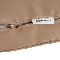 Outsunny Mobilier Gradina Set 6 Piese pentru Exterior cu Canapea 2 Fotolii 2 Pufuri si Masuta Kaki si Bej(m-12)