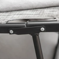 Outsunny Sezlong pentru Plaja Pliabil Ergonomic cu Unghi Fix de Exterior din Metal si Tesatura Plasa, 170x62x68cm, Gri(m-8)