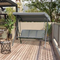 Outsunny leagan 3 locuri, cu acoperis, 178x111x155cm gri(m-2)