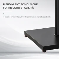 Outsunny Baza pentru Umbrela Patrata Greutate 18kg pentru Stalpi de Φ3/3.5/3.8, 45x45x39cm, Negru(m-6)