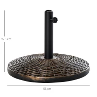 Outsunny Baza Rotunda pentru Umbrela de Soare din Plastic cu Efect de Ratan 25 kg pentru Stalpi de 35 mm, 38 mm, 48 mm(m-3)