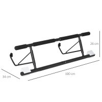HOMCOM Aparat de antrenament Pliabil pentru Usi 75-95 cm , Otel, Negru(m-3)