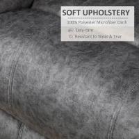 HOMCOM Fotoliu Recliner, fotoliu rabatabil din Tesatura cu Capitonare suplimentara, Gri(m-5)