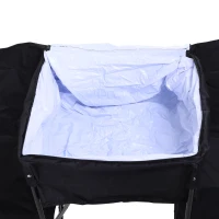 Outsuny Scaun Bancuta pentru Camping Pliabila 6 Locuri Negru 306cm x 48cm x82cm(m-9)