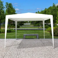 Outsunny Gazebo pentru Grădină Cort pentru Extern Impermeabil Schelet din Oțel 3x3m Alb(m-2)