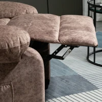 HOMCOM Fotoliu Relax Captusit si Inclinat pana la 135 ° cu Suport pentru Picioare si Buzunar detasabil - Maro(m-9)