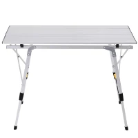 Outsunny Masa Pliabila de Camping din Aluminiu 90 x 53 x 45/65 cm(m-8)