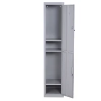 Vinsetto Dulap Metalic Haine – 4 Rafturi, 2 Usi, Gri 38×46×180 cm(m-7)