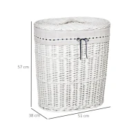 Homcom Cos Rufe din Rachita Alba – Cu Capac & Sac Lavabil(m-3)