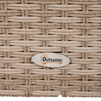 Outsunny Mobilier Gradina Set 6 Piese pentru Exterior cu Canapea 2 Fotolii 2 Pufuri si Masuta Kaki si Bej(m-11)