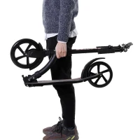 Homcom Trotineta pentru Adulti Pliabila din Aluminiu cu Manubriu Reglabil Negru(m-5)