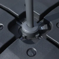 Outsunny Set 4 Baza Incrucisata pentru Umbrela de Gradina de Umplut cu Apa si Nisip,Negru, 51x51x12cm(m-8)