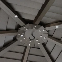 Outsunny Foisor cu Perdele Laterale Schelet in Aluminiu,Maro si Negru 3x3m(m-4)