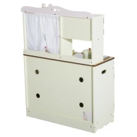 HOMCOM Bucatarie Jucarie in Lemn cu Unelte, Alb, 71x30x97.5cm(m-4)