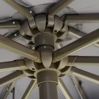 Outsunny Parasolar de gradina de 2.7m cu maner de reglare, parasolar cu nivel dublu si baza pentru exterior, umbrela de soare suspendata, Gri inchis(m-9)