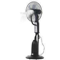 HOMCOM Ventilator Oscilant Reglabil cu Nebulizator 3 moduri si cronometru , Ф44.5x120cm Negru