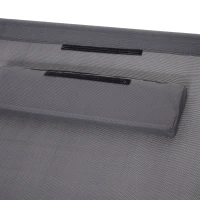 Outsunny Sezlong tip Leagan din Otel cu Perna Negru 200 x 130 x 52cm(m-4)
