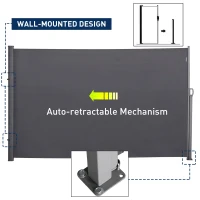 Outsunny Copertina pentru Exterior Extensibila Automata 0-3m in poliester, 300x160cm Gri(m-6)