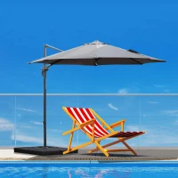 Outsunny Set 4 Baza Incrucisata pentru Umbrela de Gradina de Umplut cu Apa si Nisip,Negru, 51x51x12cm(m-2)