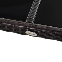 Outsunny Set Mobilier Rattan Masa de Pranz in Sticla cu 6 Scaune, Maro(m-13)