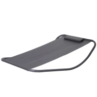 Outsunny Sezlong tip Leagan din Otel cu Perna Negru 200 x 130 x 52cm(m-6)
