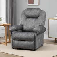 HOMCOM Fotoliu Recliner, fotoliu rabatabil din Tesatura cu Capitonare suplimentara, Gri(m-2)