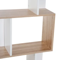Homcom Biblioteca Perete – 5 Rafturi Lemn Alb 60×24×184,5 cm(m-8)