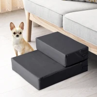 PawHut Scara pentru caini saltea 2 in 1 din PU si burete poliuretan 45x39x20cm negru(m-2)