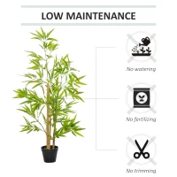 Outsunny Set 2 Plante Bambus Artificiale – 120 cm cu Ghiveci(m-5)