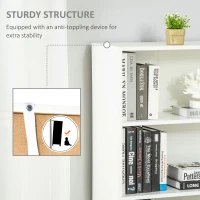 Homcom Biblioteca Alba 59×29×180 cm – 4 Etajere + Dulapior cu Usi(m-5)