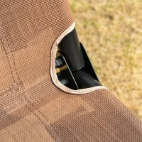 Outsunny Balansoar de Gradina/Terasa 3 Locuri cu Baldachin Reglabil din Metal si Textilen, 172x110x155 cm, Maro(m-7)