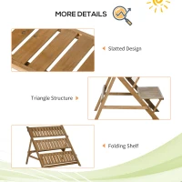 Outsunny Scarita Suport Plante cu 3 Rafturi care se Inchid de Exterior, din Lemn de Brad, 101x83x88cm(m-6)