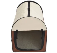PawHut Geanta Caini Pisici Transport Animale de Companie, Pliabila, Cafea Cream 70x51x59cm(m-15)