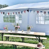 Outsunny Set de Gradina Pliabil Masa cu 2 Banci in Lemn de Brad(m-6)